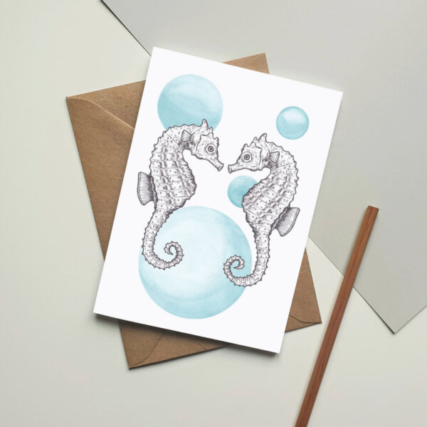 Pair of Seahorses card